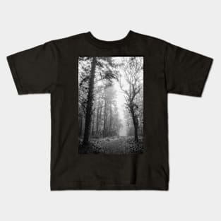 A way through a foggy wood Kids T-Shirt